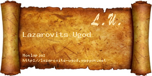 Lazarovits Ugod névjegykártya